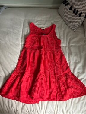 Universal Thread Bright Red Tiered Sleeveless Swim Coverup